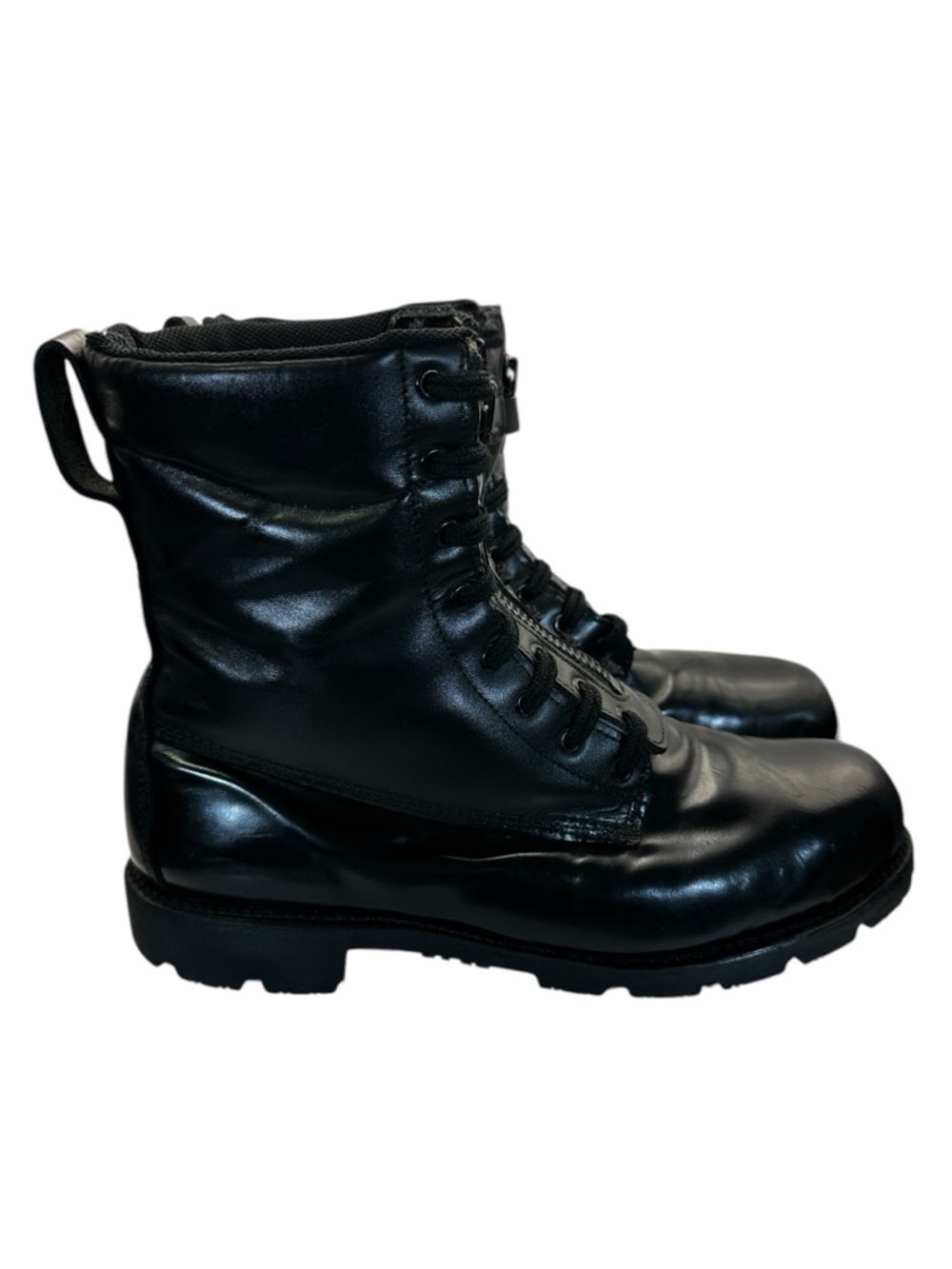 Thorogood 804-6446 Combat Boots Men’s 12M Black Leather Vibram Side Zip USA